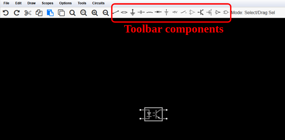 falstad-components-opto-coupler-on-canvas