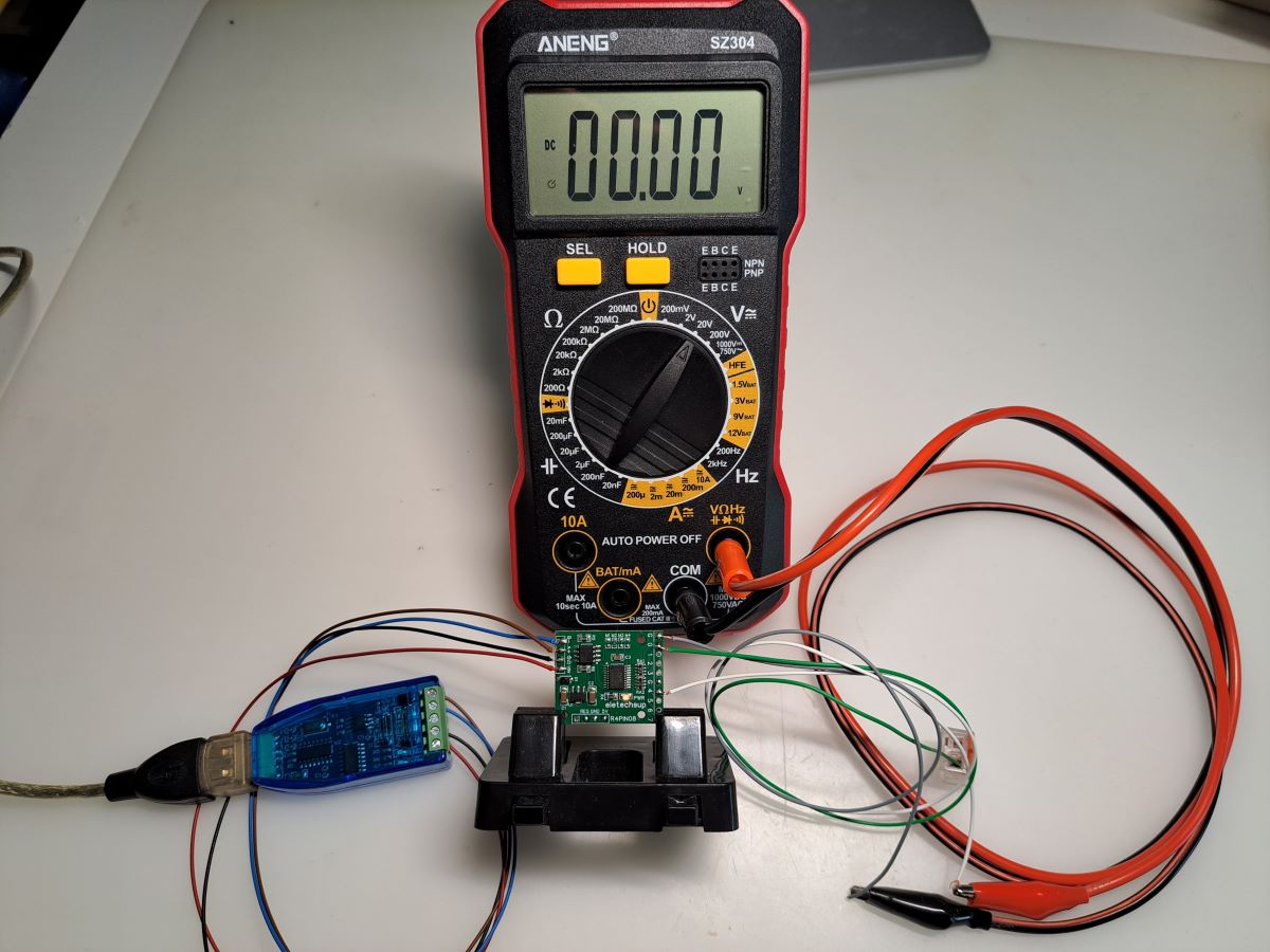 ANENG SZ304 Multimeter testing R4PIN08 Modbus Output Voltage