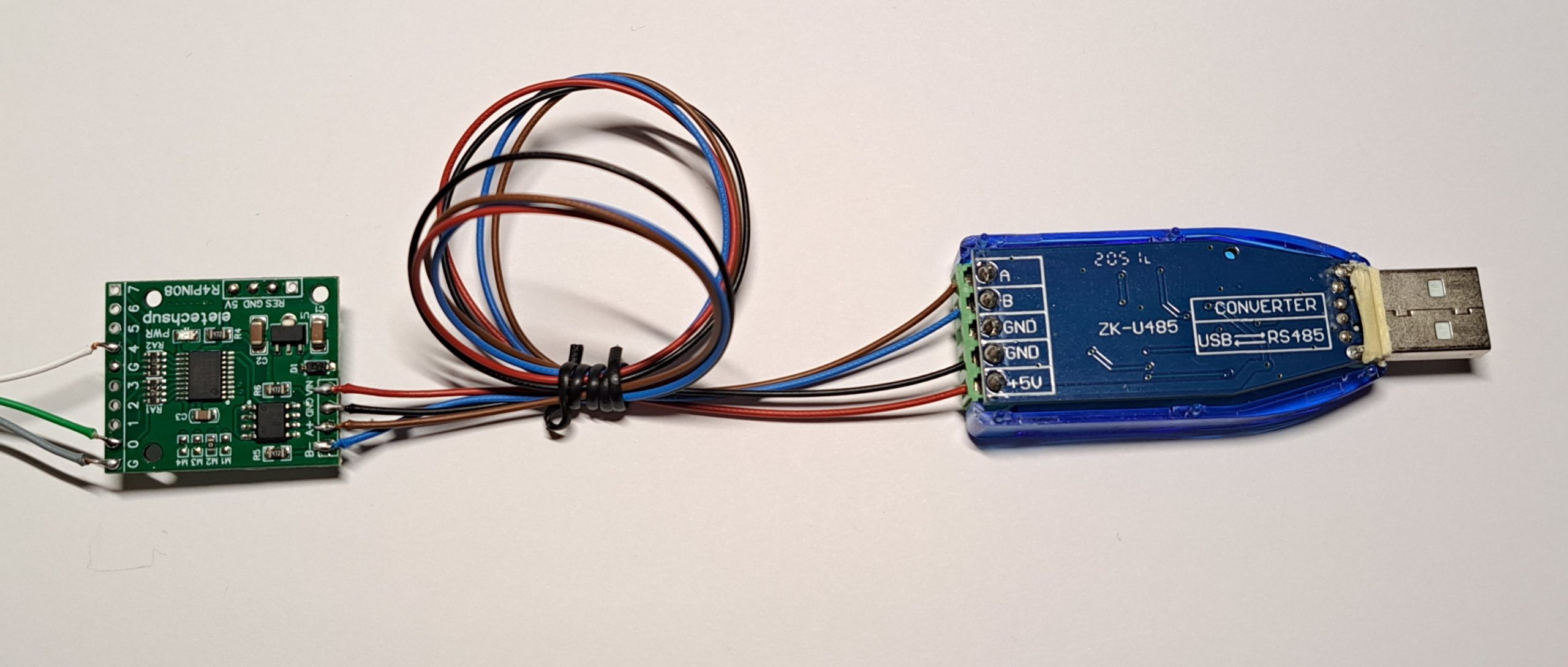 USB-RS485 to R4PIN08 Wiring Diagram